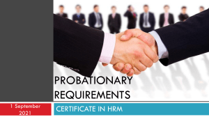 Human Resource Management - Probationary Requirements