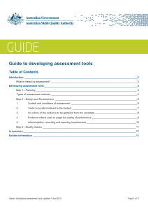 Guide to developing assessment tools