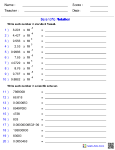 1.3 scientific and standard notation