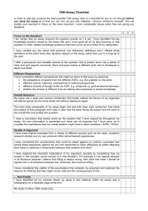 Mr Hoyes TOK Essay Checklist