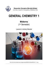 Gen. Chem. 1 - Module (Midterms)