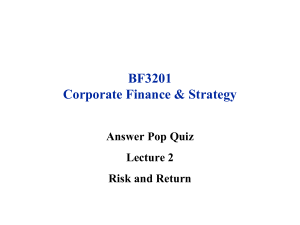 BF3201 Answer Pop Quiz Lecture 2 Risk and Return