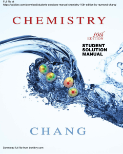 Solutions Manual Chemistry 10th edition