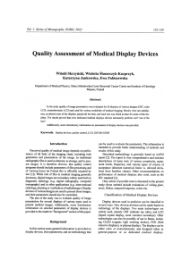2010 - Quality assessment of medical display devices - Szczyrk PJOES