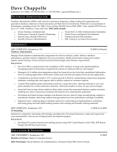 database-admin resume