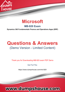  Microsoft MB-920 Dumps PDF Format 