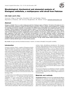 Morphological, biochemical and elemental analysis of Elaeagnus umbellata
