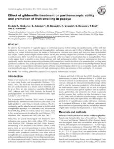 Effect of gibberellin treatment on parthenocarpic ability