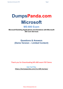 Microsoft MS-600 Dumps Questions - Study Tips For Infomations (2021)