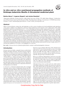 In vitro and ex vitro seed-based propagation methods of