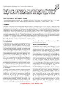 Relationship of arbuscular mycorrhizal fungi and Azotobacter