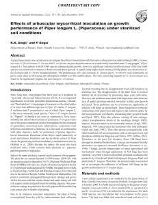 Effects of arbuscular mycorrhizal inoculation on growth performance of