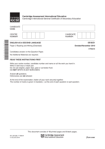 IGCSE SAMPLE TEST