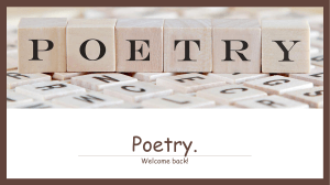 Poetry Introduction First Years