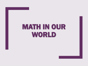1. Math in our World