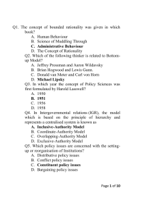 Public Policy and Analysis 50 MCQs