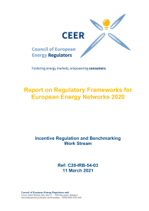 J Regulatory Frameworks Report 2020 - Main report