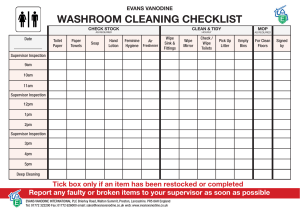 washroom cleaning checklist CC