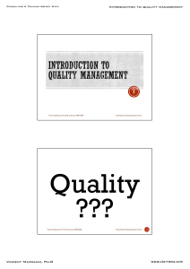 1- INTRODUCTION TO QUALITY  1st SESSION AUST 2021