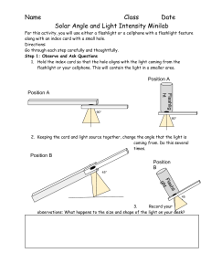 Solar Angle and Light Intensity Minilab