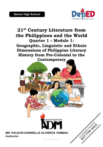 Module 1 - 21st Century Literature from the Philippines and the World