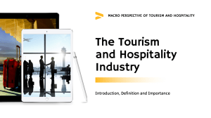 Introduction Tourism and Hospitality
