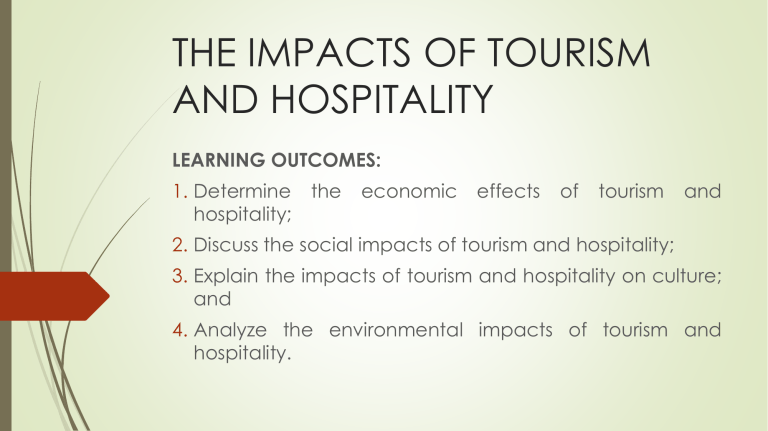 impacts of tourism and hospitality