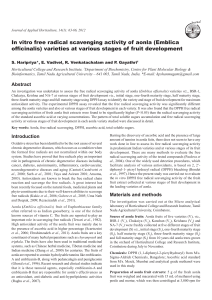 In vitro free radical scavenging activity of aonla (Emblica