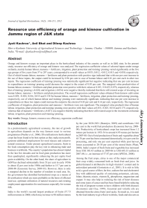 Resource use effi ciency of orange and kinnow cultivation in