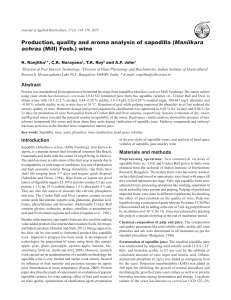 Production, quality and aroma analysis of sapodilla (Manilkara