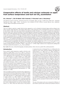 Comparative effects of kaolin and calcium carbonate on apple