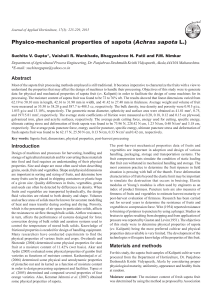 Physico-mechanical properties of sapota (Achras sapota L.)