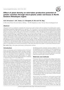 Effect of plant density on mini-tuber production potential of