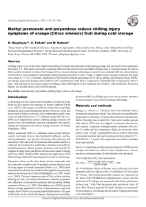 Methyl jasmonate and polyamines reduce chilling injury  symptoms of orange (Citrus sinensis) fruit during cold storage