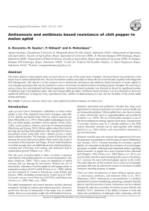 Antixenosis and antibiosis based resistance of chili pepper to