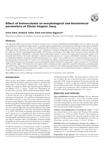 Effect of bioinoculants on morphological and biochemical