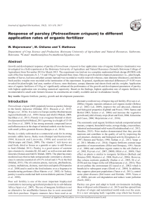 Response of parsley (Petroselinum crispum) to different)