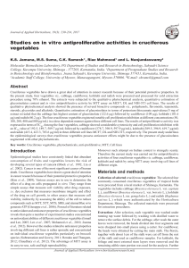 Studies on in vitro antiproliferative activities in cruciferous)