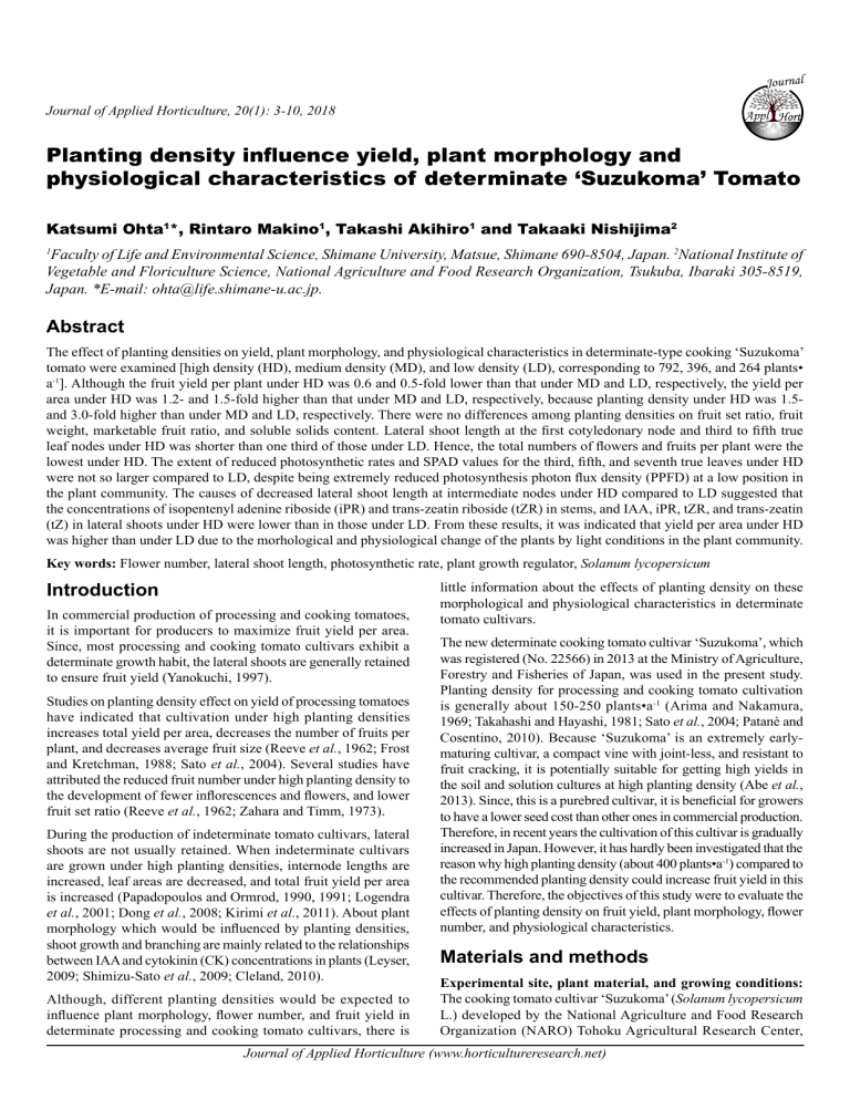 Planting Density Influence Yield Plant Morphology And 0455