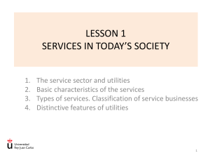 Lesson 1 Services in todays society