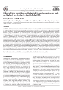 Effect of light condition and height of flower harvesting