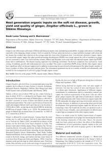 Next generation organic inputs on the soft rot disease, growth, yield and quality of ginger, Zingiber officinale L., grown in Sikkim Himalaya
