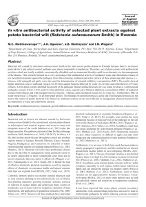 In vitro antibacterial activity of selected plant extracts