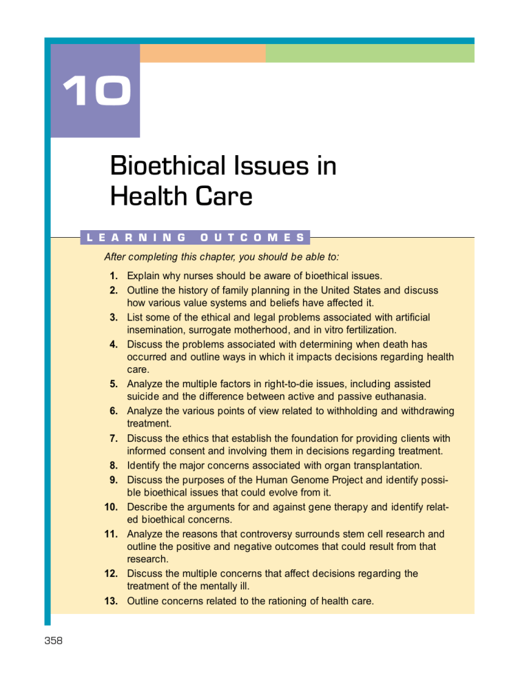 Bioethical Issues In Health Care