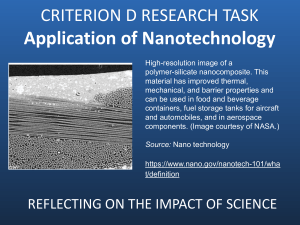 Criterion D Application of Nanotechnology