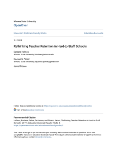 Teacher Retention in Hard-to-Staff Schools