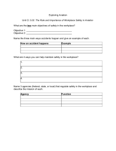 Importance of Workplace Safety in Aviation Worksheet