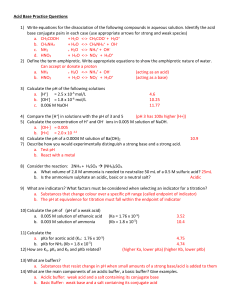 Acid Base Practice Questions 2021 Solutions