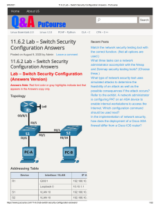 1 Switch Security Configuration Answers