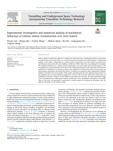 Experimental investigation and numerical analysis of mechanical behaviour of railway station reconstruction over twin tunnels